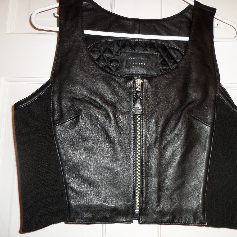 Black leather vest